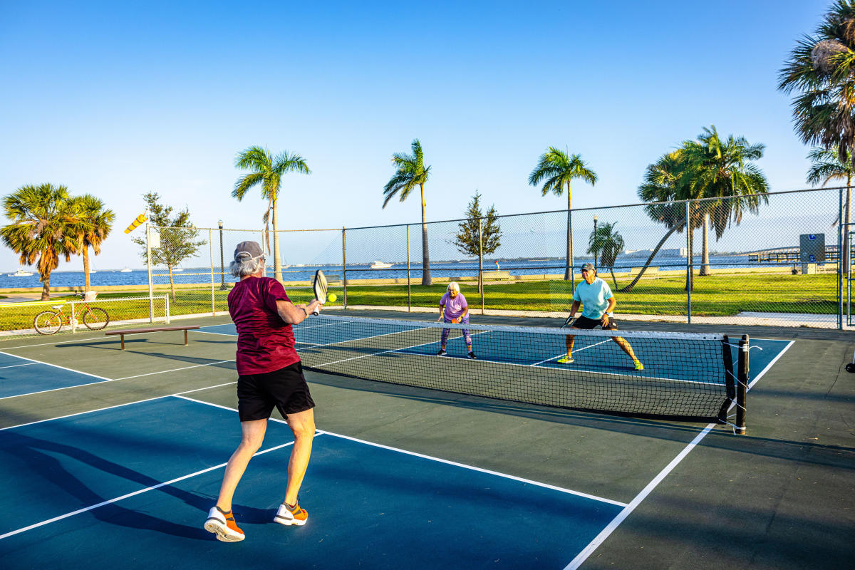 Pickleball on a Florida waterfront court